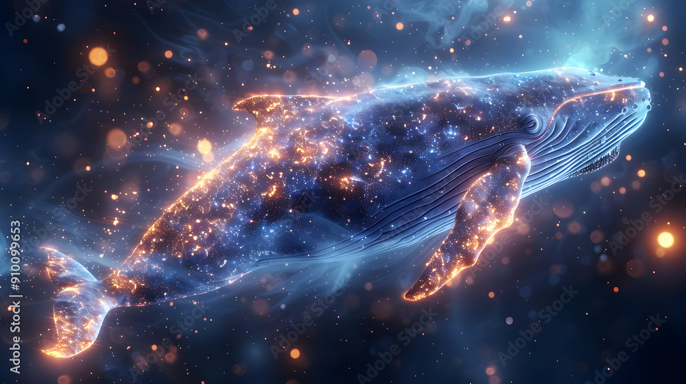 Glowing Whale Illustration Glowing Whale Illustration