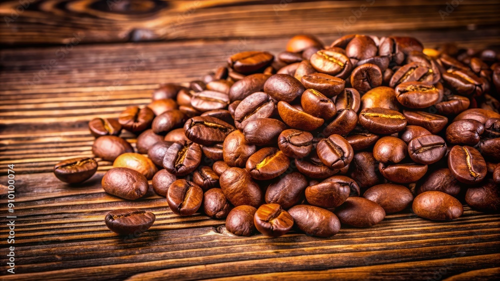 Freshly roasted coffee beans scattered on a rustic wooden background, showcasing their rich brown color and enticing aroma, evoking a sense of warmth and comfort. Freshly roasted coffee beans scattered on a rustic wooden background, showcasing their rich brown color and enticing aroma, evoking a sense of warmth and comfort.