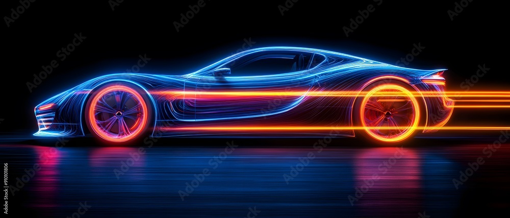 Neon Car Speed Abstract. Neon Car Speed Abstract.