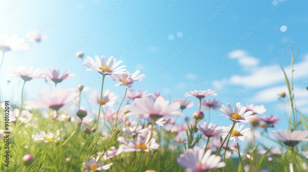 Springtime Bliss: Blooming Meadows and Blue Skies. Springtime Bliss: Blooming Meadows and Blue Skies.