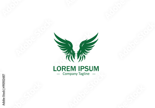 Modern Wing Feather Vector Design with Abstract Silhouette and Logo Icon