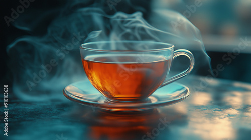 A cup of Tea closeup photography 
