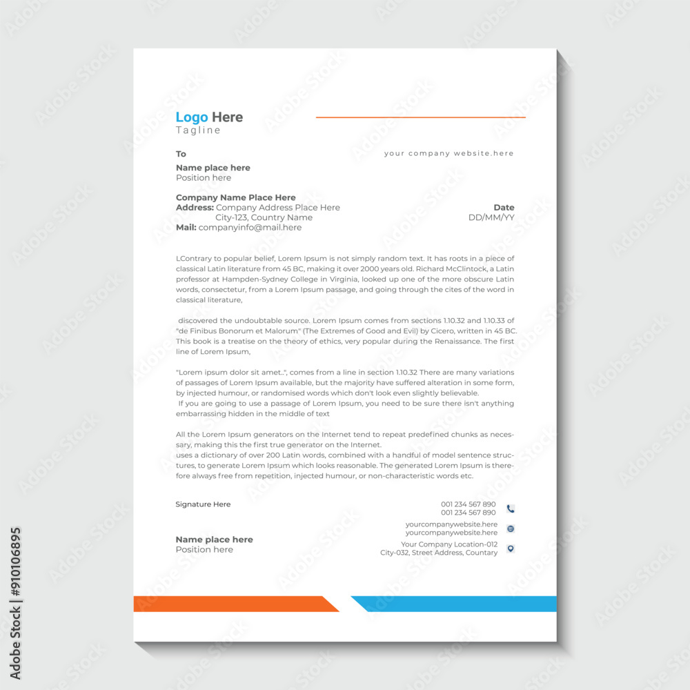 Business company letterhead template design Business company letterhead template design