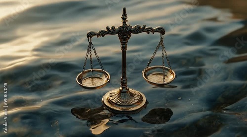 Court scale scene on the water surface, Camera slow motion with different angles