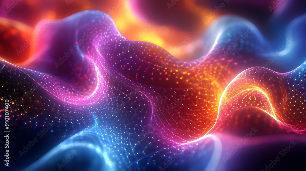 Vibrant Digital Fractals. Abstract background featuring digital fractals in vibrant colors concept Vibrant Digital Fractals. Abstract background featuring digital fractals in vibrant colors concept
