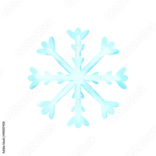 Watercolor snow, snowflake, winter, weather Icon