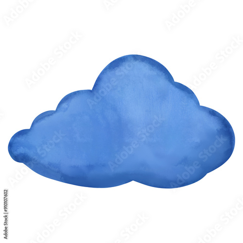 Watercolor rainy Cloud, weather Icon photo