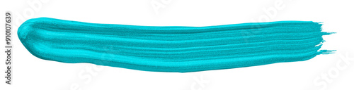Shiny light blue brush stroke isolated on transparent background