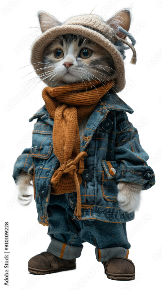 Paris Fashion Show Anthropomorphic Cat Wearing Fashionable Clothes in High-Definition Details. Cute and Lively Full Body Cat on Two Legs Facing Forward with Realistic Texture and Ultra-High Resolution Paris Fashion Show Anthropomorphic Cat Wearing Fashionable Clothes in High-Definition Details. Cute and Lively Full Body Cat on Two Legs Facing Forward with Realistic Texture and Ultra-High Resolution
