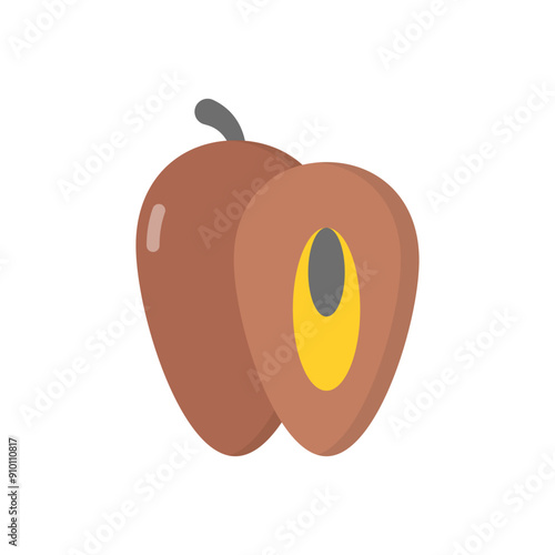 Chikoo vector icon
