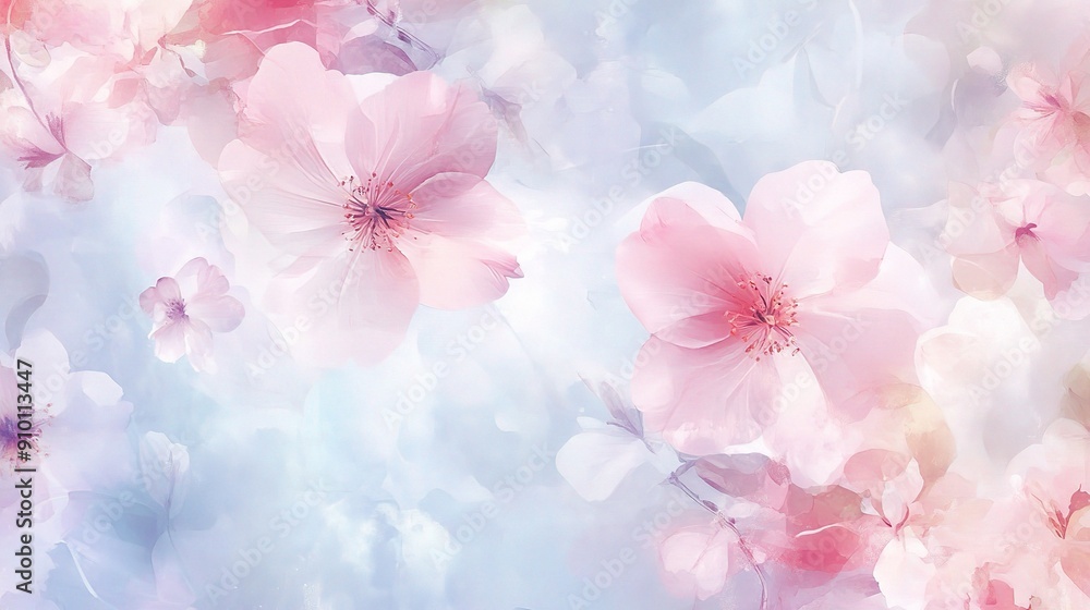 Soft Pastel Blossom Dream: Delicate pink and white blossoms dance in a gentle breeze, creating a dreamy and ethereal scene. Soft Pastel Blossom Dream: Delicate pink and white blossoms dance in a gentle breeze, creating a dreamy and ethereal scene.