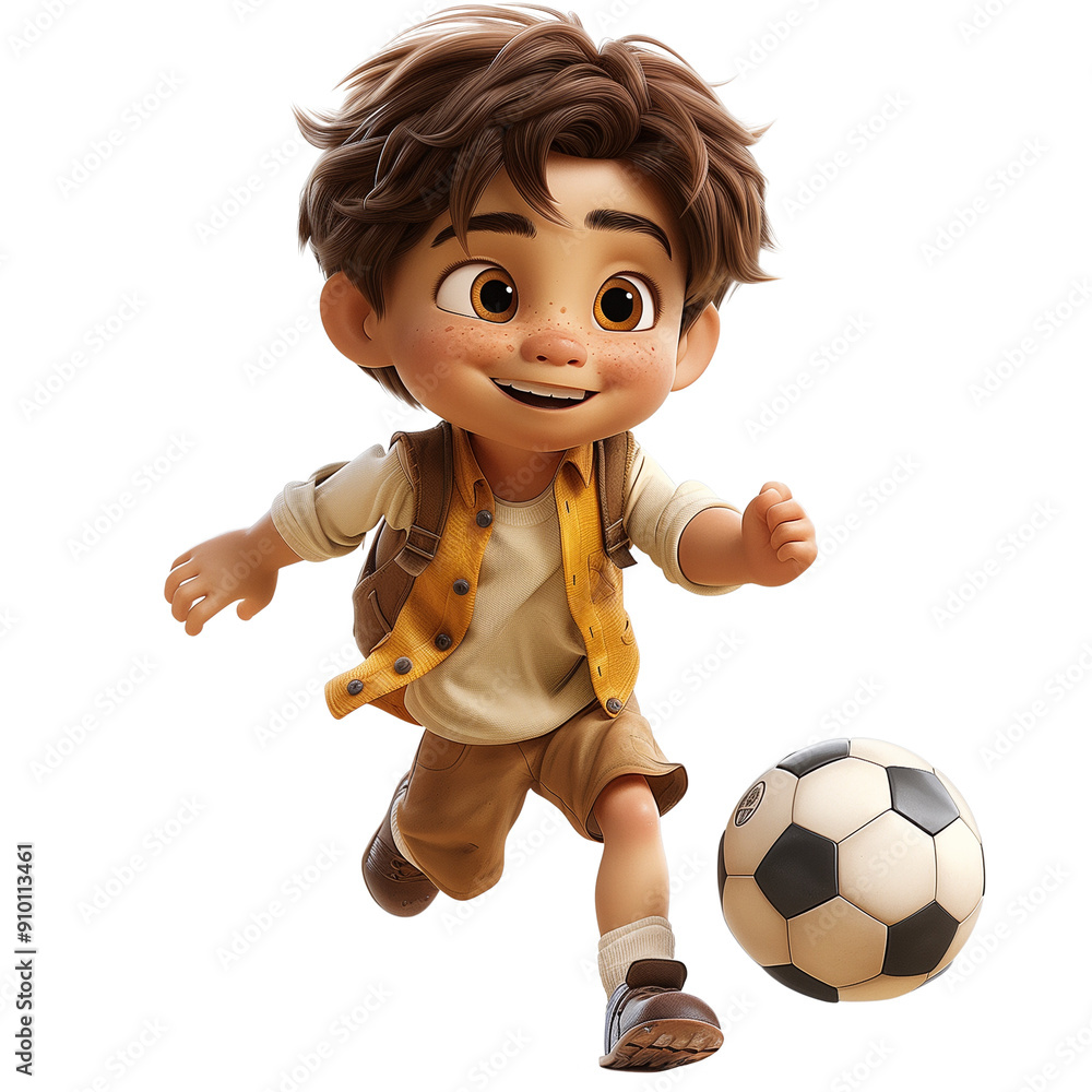 Dynamic athlete in action kicking a soccer ball with intensity and focus on a transparent background. Perfect design element for sports themes, fitness promotions, athletic events, and soccer-related 