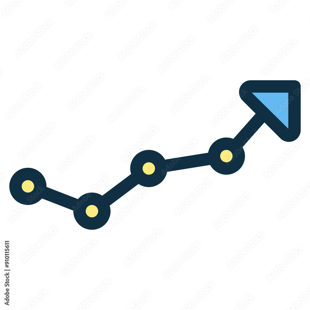 statistical line chart progress icon statistical line chart progress icon