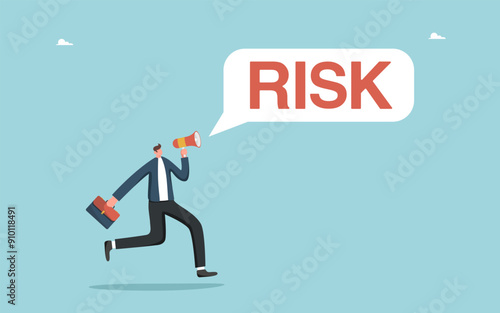 Risky choice of strategy or development path, leadership in prevention unforeseen circumstances, mentoring to solve complex situations, loss of funds in high-risk investments, man warns of risk.