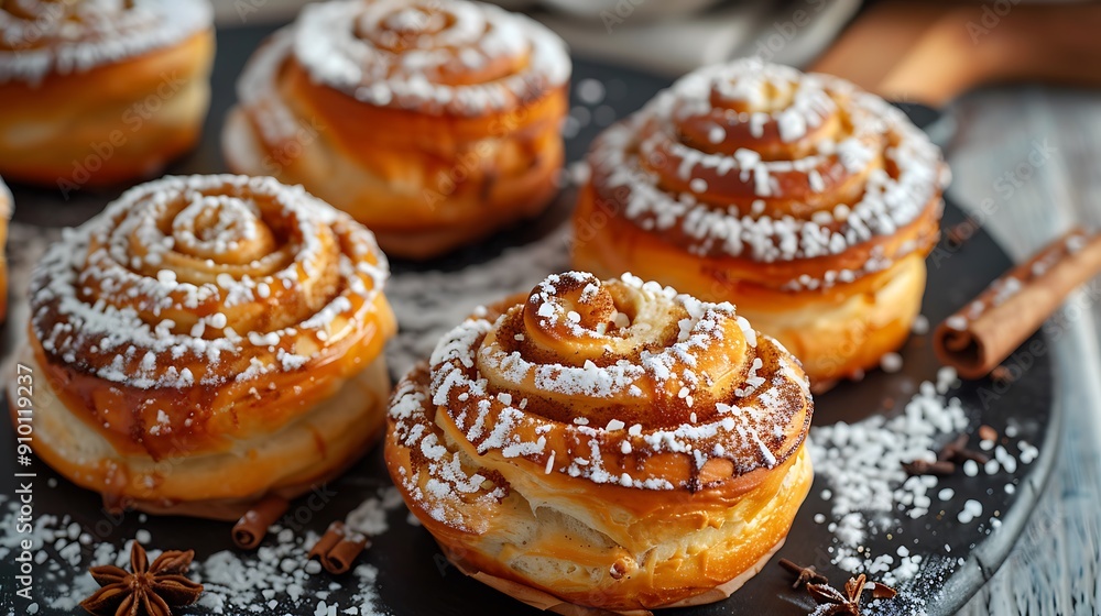 Delectable new cinnamon buns with sugar and cinnamon rings Delectable new cinnamon buns with sugar and cinnamon rings