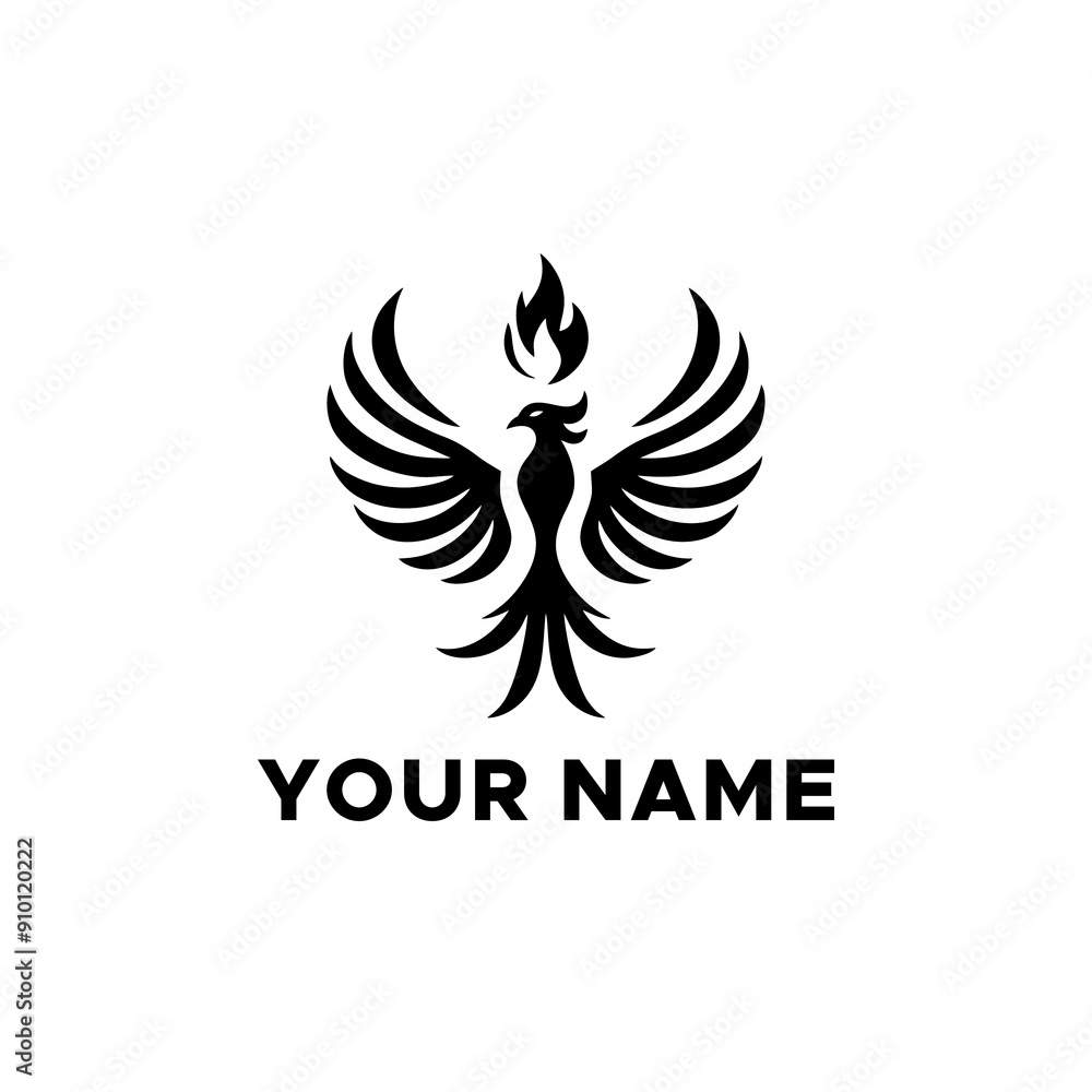 Black Phoenix Bird Vector Logo Black Phoenix Bird Vector Logo