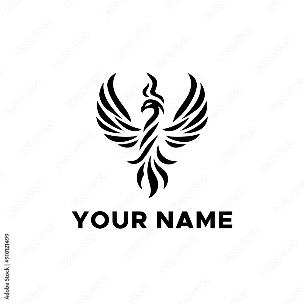 Black Phoenix Bird Vector Logo Black Phoenix Bird Vector Logo