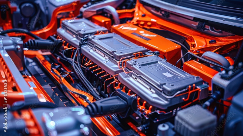 photo Inside an electric car battery photo Inside an electric car battery