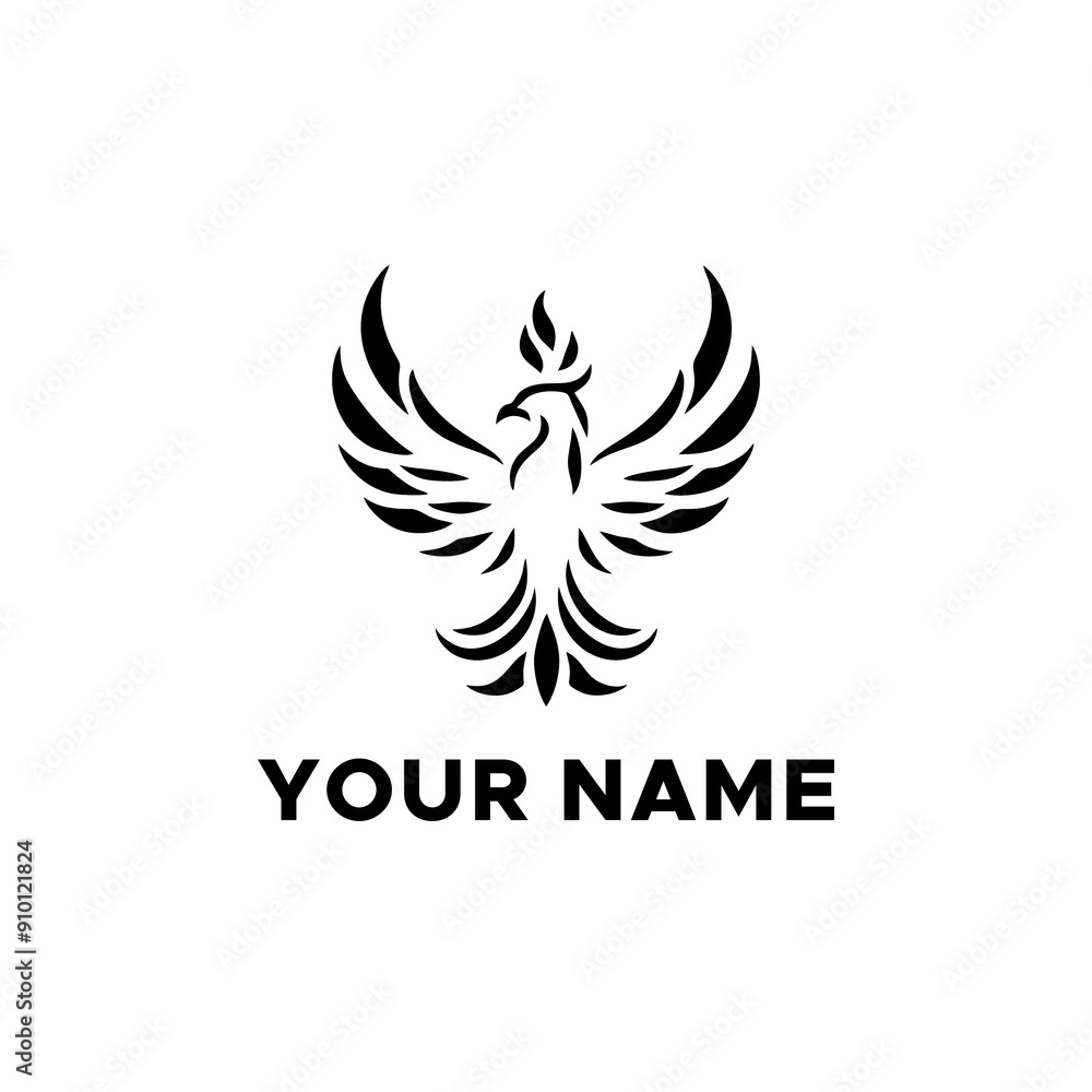 Black Phoenix Bird Vector Logo Black Phoenix Bird Vector Logo