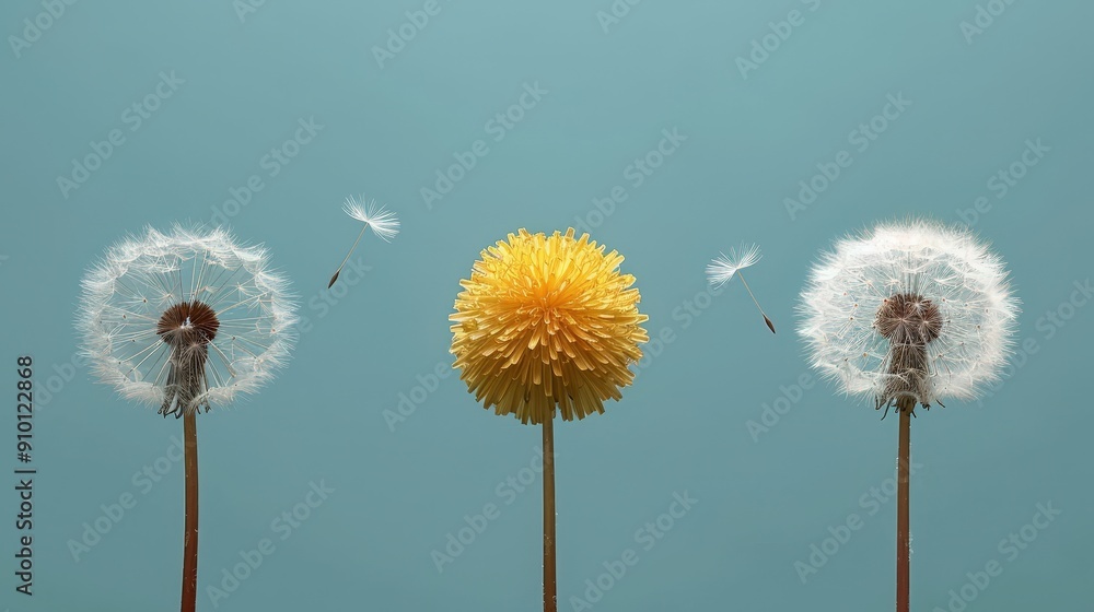Obraz premium dandelion, nature landscapes, sun and green, backgrounds