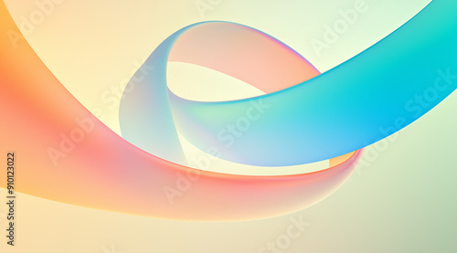 Abstract geometric background in pastel tones, rounded shapes, dynamic waves.