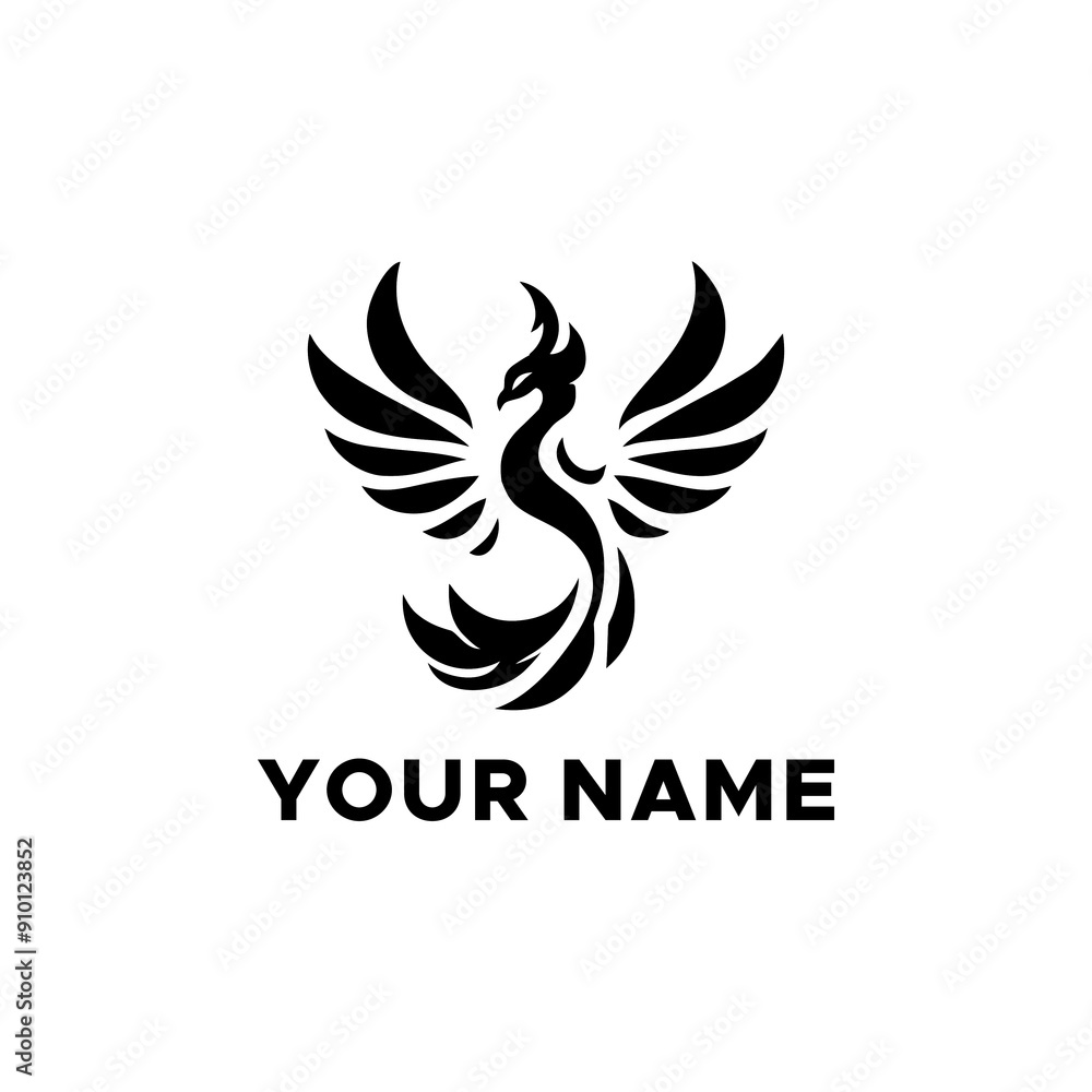 Black Phoenix Bird Vector Logo Black Phoenix Bird Vector Logo
