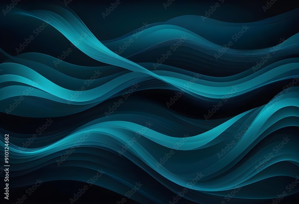 Abstract wavy lines in shades of blue and teal against a dark background, creating a dynamic and flowing visual effect Abstract wavy lines in shades of blue and teal against a dark background, creating a dynamic and flowing visual effect