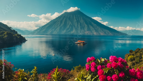 Fototapeta Naklejka Na Ścianę i Meble -  Amazing Lake Atitlan Guatemala