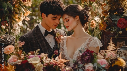 Vintage Inspired Wedding Photography: Romantic Bride & Groom Portrait