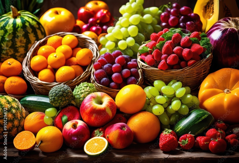 vibrant display fresh colorful nutritious grains arranged artfully healthy feast, fruit, vegetable, colors, freshness, nutrition, arrangement, harvest vibrant display fresh colorful nutritious grains arranged artfully healthy feast, fruit, vegetable, colors, freshness, nutrition, arrangement, harvest