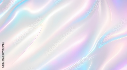 Holographic background seamless trendy iridescent light foil texture. Soft holographic pastel unicorn marble background pattern. Modern pearlescent blurry abstract swirl illustration. 