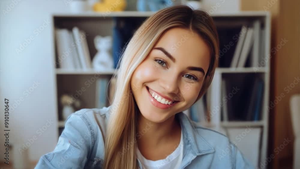Smiling young woman in casual clothing, Smiling young woman in casual clothing,