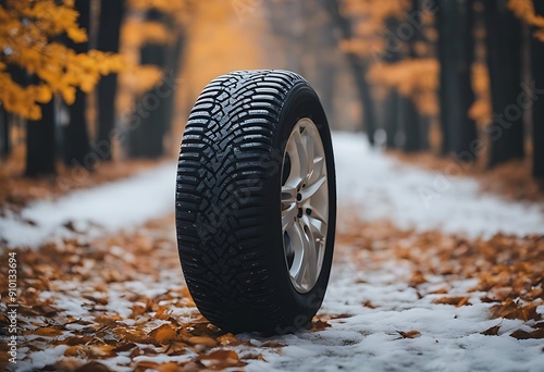 Wallpaper Mural time autumn tires change winter street tire way traffic driving car switch fog protection profile new asphalt foggy nobody automobile perspective dark fall filter highway Torontodigital.ca