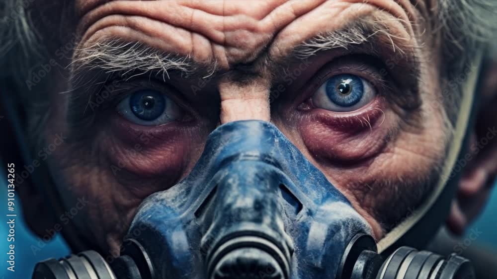 an elderly man with a medical oxygen mask an elderly man with a medical oxygen mask