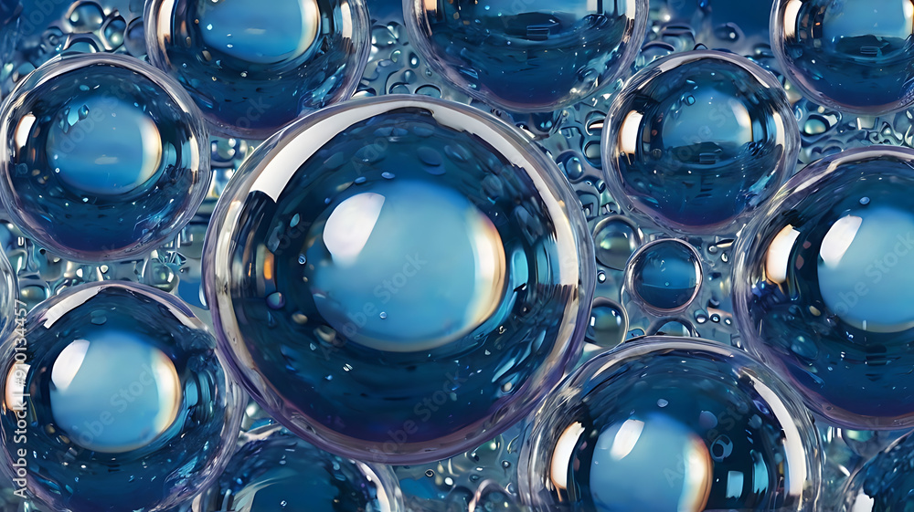 Large bubbles overlapping in a gradient of blue hues, creating a calming effect Large bubbles overlapping in a gradient of blue hues, creating a calming effect