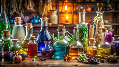 still life with bottles and glasses