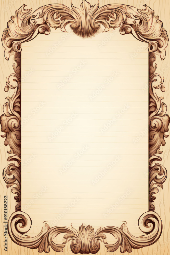 Ornate wooden frame with blank space for text or image. Ornate wooden frame with blank space for text or image.
