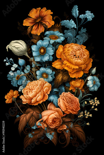 Wallpaper Mural Floral Composition  Torontodigital.ca