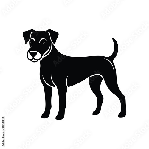 Dog  silhouette black  Vector of a dog isolated on a white background.