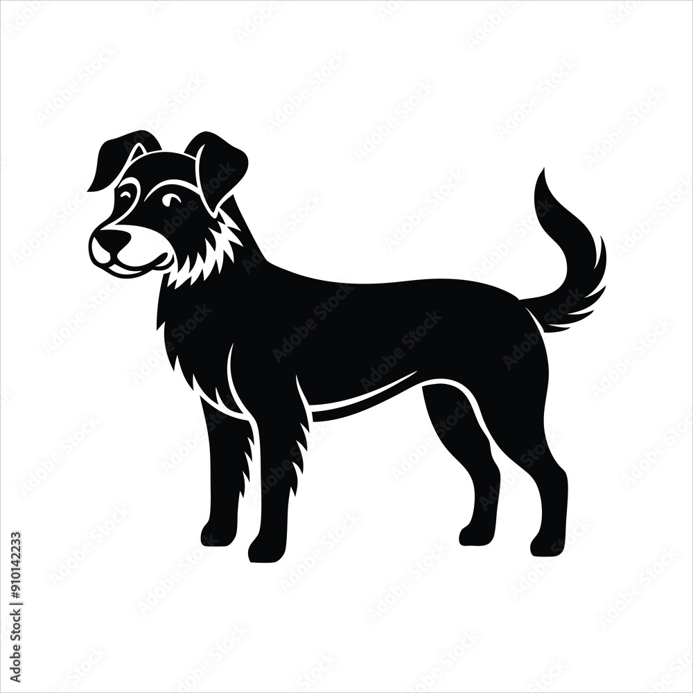 Dog silhouette black Vector of a dog isolated on a white background. Dog silhouette black Vector of a dog isolated on a white background.