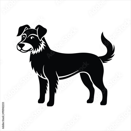 Dog  silhouette black  Vector of a dog isolated on a white background.