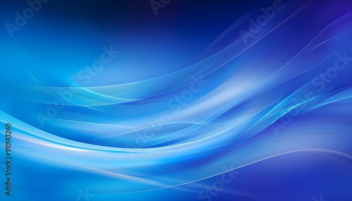 Abstract Blue Background with Smooth Waves