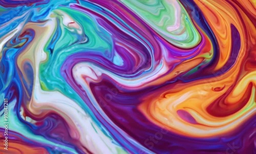 Wallpaper Mural Colorful oil paint abstract background in waveform Torontodigital.ca