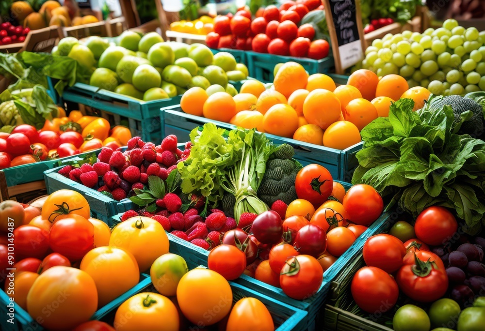 vibrant colorful fresh produce showcase featuring abundance fruits vegetables bountiful display, market, organic, seasonal, variety, nutrition, healthy vibrant colorful fresh produce showcase featuring abundance fruits vegetables bountiful display, market, organic, seasonal, variety, nutrition, healthy