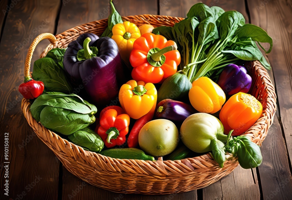 vibrant colorful vegetables arranged woven basket showcasing freshness natural beauty, beet, bell, pepper, broccoli, carrot, cauliflower, celery, chili vibrant colorful vegetables arranged woven basket showcasing freshness natural beauty, beet, bell, pepper, broccoli, carrot, cauliflower, celery, chili
