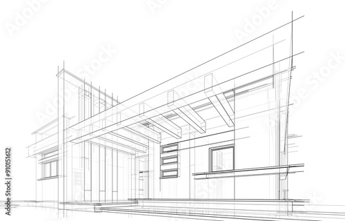 sketch of building