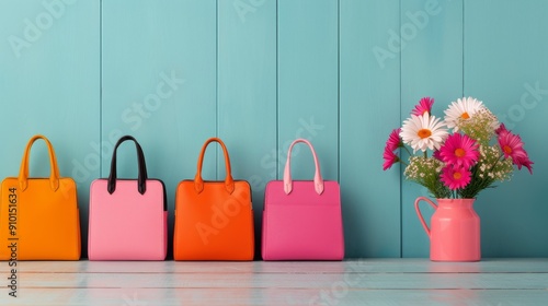 Colorful Tote Bags Displayed in a Modern Retail Store