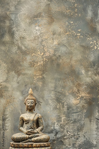 Thai Bronze Statues, border, background wallpaper, blank in the middle, minimalism, negative space, used for postcard template photo