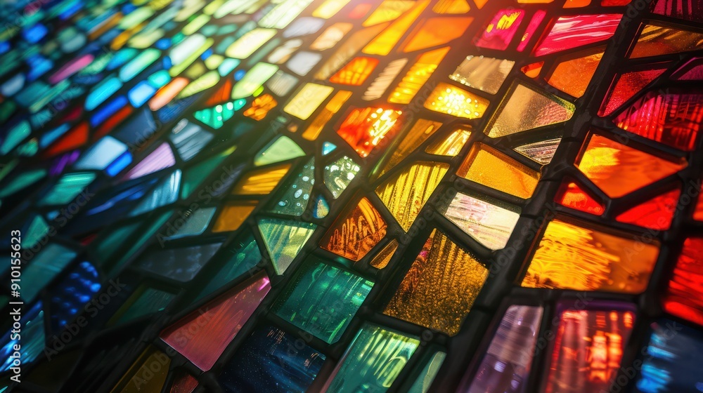 Abstract background featuring colorful stained glass windows in a church. Abstract background featuring colorful stained glass windows in a church.