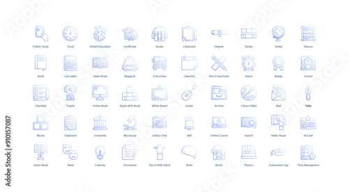 School and Education: Comprehensive Icon Set